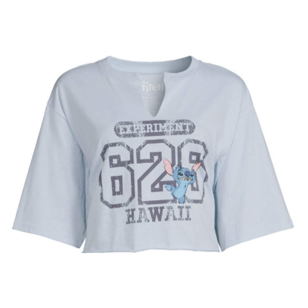 Womens Junior's Disney Stitch Crop Top Graphic Tshirt